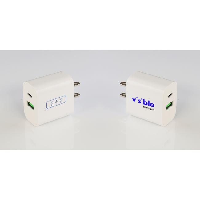 Dual Port Flat Wall Adapter